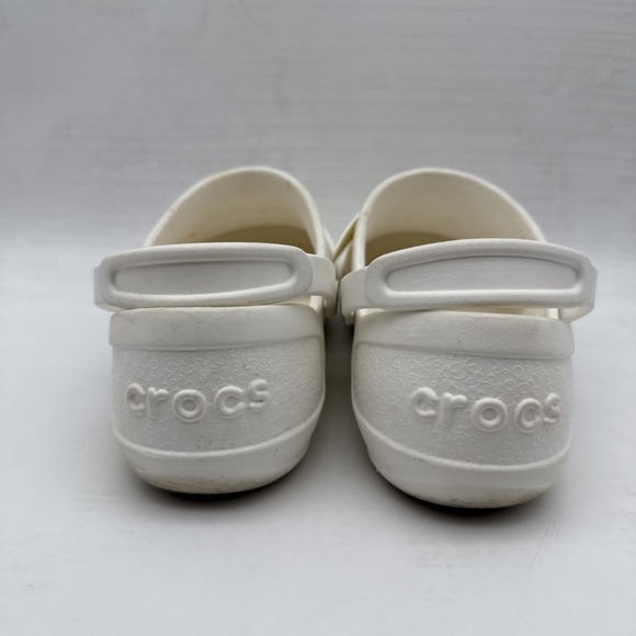 Crocs Women's US 9 Mercy Work, White/Silver Flowers Slip On Shoes - Picture 3 of 16